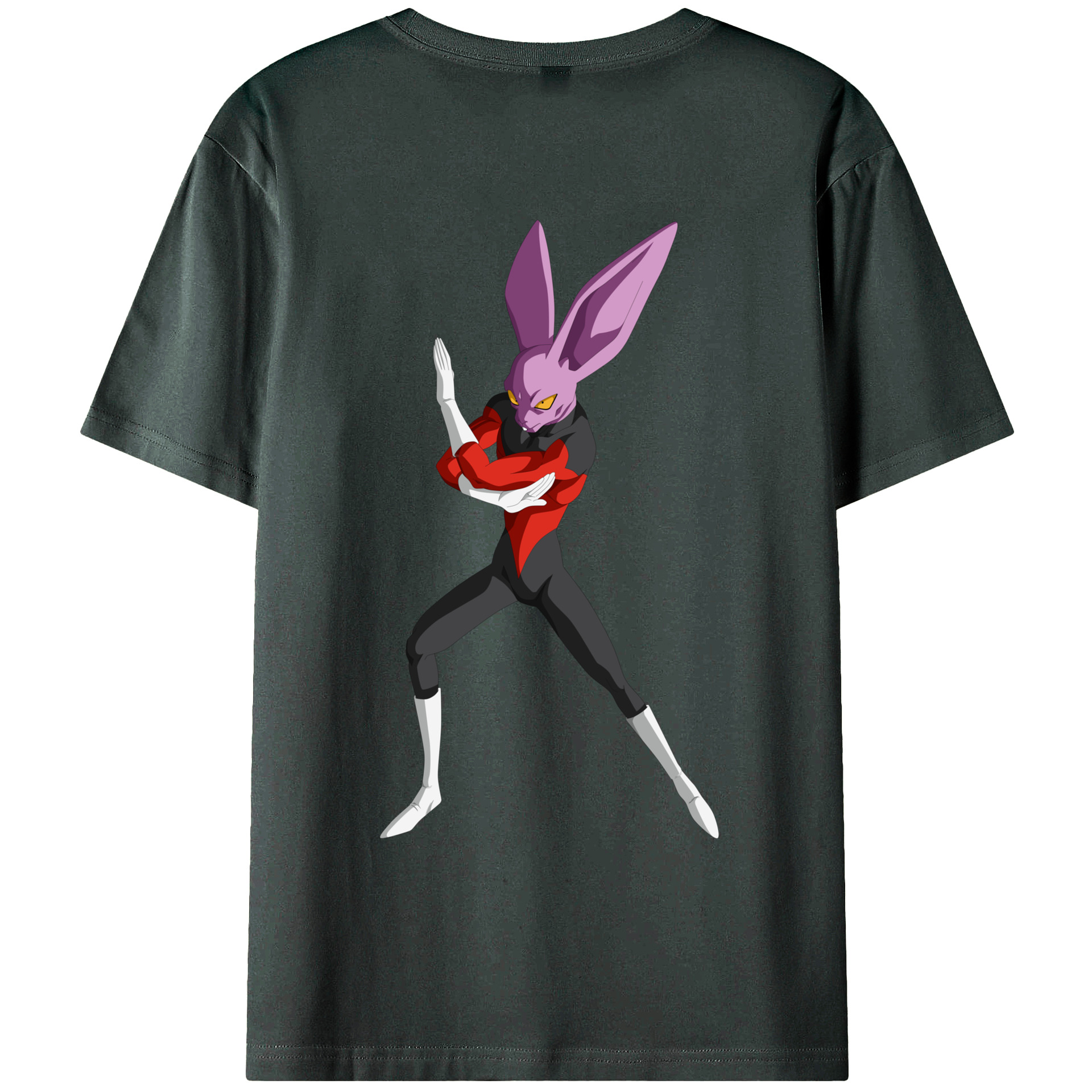 （画像用） ドラゴンボール ビルス 破壊神ビルス DRAGON BALL Beerus Birusu 綿100％ メンズ半袖Tシャツ（バックプリント） 通気性